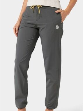 Stio CFS Board Pant- Magnet Charcoal Gray Ankle Pants with Yellow cord 6R